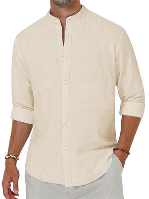 Male Holiday Wear Leisure Henley Collar Shirts