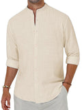 Male Holiday Wear Leisure Henley Collar Shirts