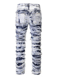 Men's Hip-Hop Retro Raw Edge Stacked Jeans