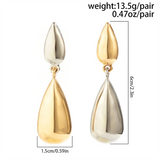 Women's Mixed Color Glossy Tear Shaped Earrings