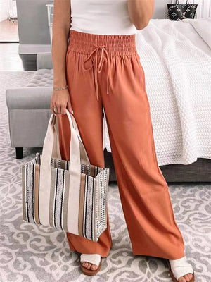 Summer Leisure High-Rise Lace-Up Loose Pants for Women