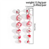 Ladies Bridal Red & White Imitation Pearl Earrings