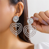 Triple Heart Design Hanging Earrings for Ladies