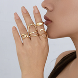 4pcs/Set Irregular C-Shaped Open Rings for Women