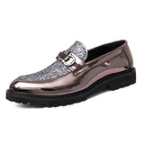 Men's Glitter Sequins Party Wedding Thick-Soled Formal Shoes