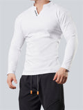 Men's Running Training Sweat-wicking Knitted Cotton V-Neck Shirt