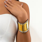 Futuristic Gothic Irregular Metal Cuff Bangles for Women