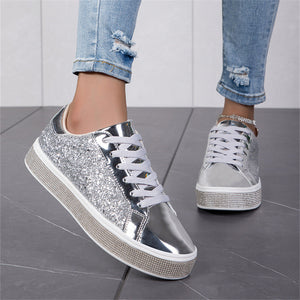 Ladies Trendy Sparkling Low Top Sequin Shoes