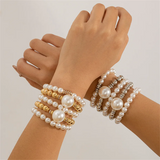 5Pcs/Set Bohemian CCB Beads Pearl Bracelets for Lady