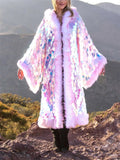 Women's Modish Shinny Sequined Faux Fur LED Coats