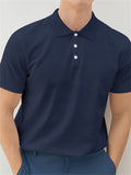 Men's Simple Solid Color Short Sleeve Polo Shirt