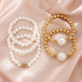 5Pcs/Set Bohemian CCB Beads Pearl Bracelets for Lady