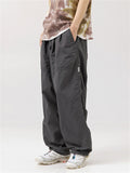 Japanese Style Trendy Ankle Drawstring Thin Pants for Male