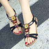 Female Leisure Chic Ethnic Style Beaded Sandals