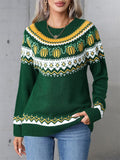 Geometric Pumpkin Halloween Christmas Knitted Sweater for Lady