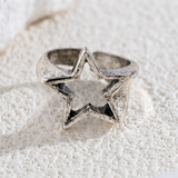 Fashionable Hollow Star Opening Rings for Women