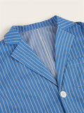 Men's Casual Stripe Notched Lapel Slim Fit Linen Coats