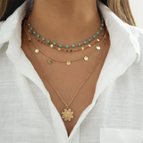 4pcs/Set Beads Sequins Flower Necklace for Women