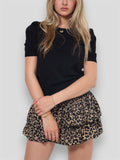 Sweet High-Rise Ruffled Short Skirt for Female