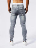 Men's Hip-Hop Style Ripped Patch Stretchy Skinny Jeans