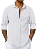 Plain Comfortable Lapel Relaxed Shirts for Male