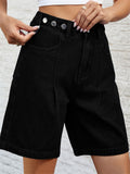 Adjustable Waist Loose Denim Hot Shorts for Women