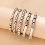 Unisex 5pcs/Set Round Beads Daily Wear Bracelets