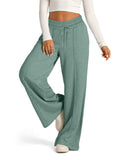 Solid Color Wide Leg Sporty Trousers for Ladies