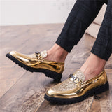 Men's Glitter Sequins Party Wedding Thick-Soled Formal Shoes