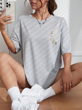 Women's Beautiful Flower Print Cozy Oversized T-shirts