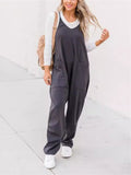 Women's Summer Simple U Neck Breathable Overalls