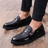 Men's Glitter Sequins Party Wedding Thick-Soled Formal Shoes