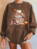 Female Halloween Pumpkin Book Pencil Scarf Graphic Hoodies