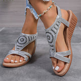 Women's Side Cutout Strap Rhinestone Sequin Sandals