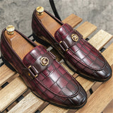 Men's Fashionable British Style Metal Buckle Dress Shoes