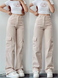 Female Comfort Multi-Pocket Wide Leg Cargo Pants