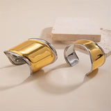 Futuristic Gothic Irregular Metal Cuff Bangles for Women