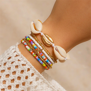 Sea Snail Starfish Seed Beads Weaving Rope Bracelets