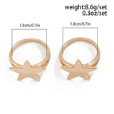 Fashionable Simple 2Pcs/Set Star Rings for Women