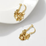 Fashionable Drop-Shaped Metal Sequin Earrings for Women