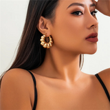 Vintage Exaggerated Bubble Hoop Earrings for Lady