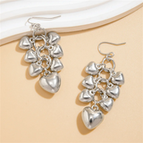 Multiple Love Hearts Pendant Earrings for Lady