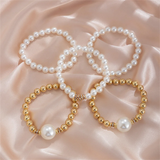 5Pcs/Set Bohemian CCB Beads Pearl Bracelets for Lady