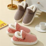 Candy Color Plush Liner Anti-Slip Couple Home Slippers