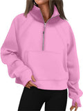 Women's 1/2 Zip Pullover Hooded Sweatshirts