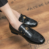 Men's Fashionable British Style Metal Buckle Dress Shoes