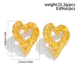 Vogue Metal Love Heart Stud Earrings for Women