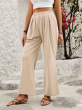 Loose Fit Wide-Leg Elastic Waist Pants for Women