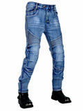 Men's Kevlar Stretchy Retro Motorcycle Jeans with Knee & Hip Protector