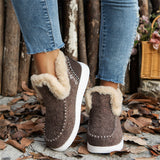 Women's Super Comfy Plush Lined Fuzzy Slip-On Ankle Boots